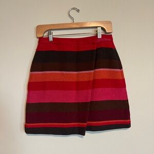 LOFT Vibrant Striped Mini Skirt - Red, Orange, Pink, Brown, Black